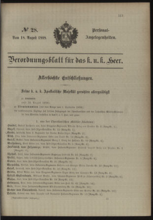 Kaiserlich-königliches Armee-Verordnungsblatt: Personal-Angelegenheiten 18980818 Seite: 9