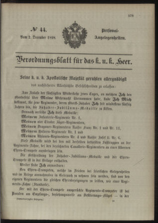 Kaiserlich-königliches Armee-Verordnungsblatt: Personal-Angelegenheiten 18981202 Seite: 5