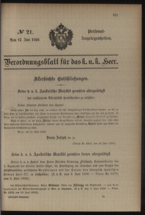 Kaiserlich-königliches Armee-Verordnungsblatt: Personal-Angelegenheiten 19000617 Seite: 1