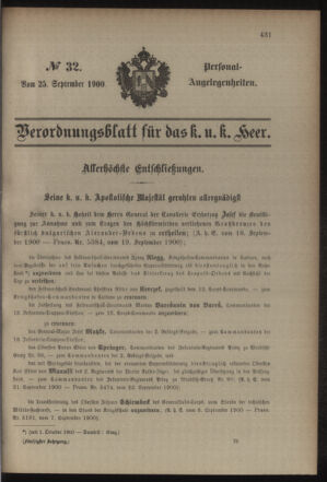 Kaiserlich-königliches Armee-Verordnungsblatt: Personal-Angelegenheiten