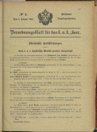 Kaiserlich-königliches Armee-Verordnungsblatt: Personal-Angelegenheiten