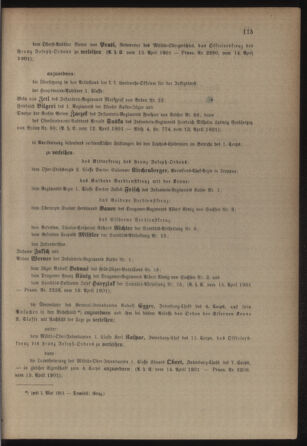 Kaiserlich-königliches Armee-Verordnungsblatt: Personal-Angelegenheiten 19010420 Seite: 5