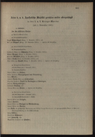 Kaiserlich-königliches Armee-Verordnungsblatt: Personal-Angelegenheiten 19011030 Seite: 97