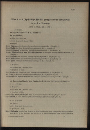 Kaiserlich-königliches Armee-Verordnungsblatt: Personal-Angelegenheiten 19011120 Seite: 17