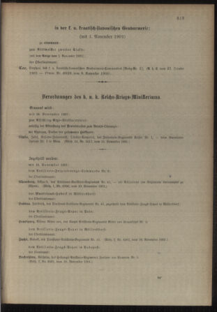 Kaiserlich-königliches Armee-Verordnungsblatt: Personal-Angelegenheiten 19011120 Seite: 27