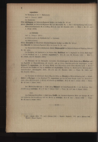 Kaiserlich-königliches Armee-Verordnungsblatt: Personal-Angelegenheiten 19020110 Seite: 2