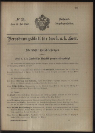 Kaiserlich-königliches Armee-Verordnungsblatt: Personal-Angelegenheiten 19020719 Seite: 1