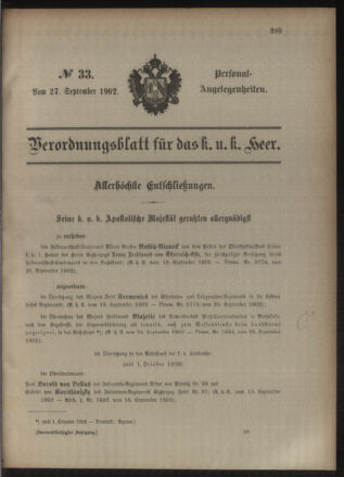 Kaiserlich-königliches Armee-Verordnungsblatt: Personal-Angelegenheiten 19020927 Seite: 1