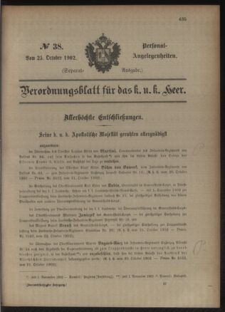 Kaiserlich-königliches Armee-Verordnungsblatt: Personal-Angelegenheiten