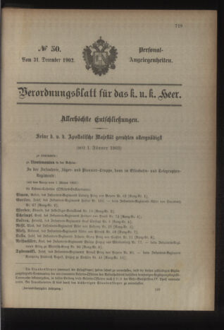 Kaiserlich-königliches Armee-Verordnungsblatt: Personal-Angelegenheiten 19021231 Seite: 7