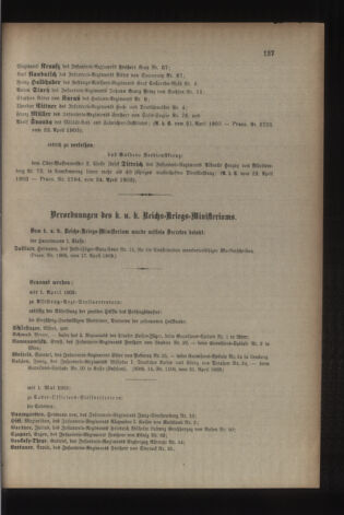 Kaiserlich-königliches Armee-Verordnungsblatt: Personal-Angelegenheiten 19030425 Seite: 5