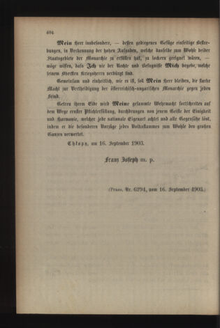 Kaiserlich-königliches Armee-Verordnungsblatt: Personal-Angelegenheiten 19030917 Seite: 2