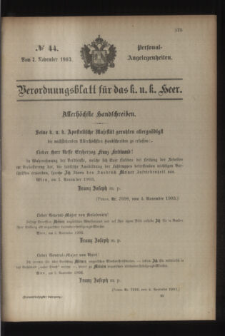 Kaiserlich-königliches Armee-Verordnungsblatt: Personal-Angelegenheiten