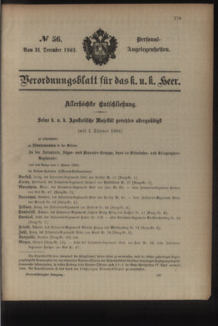 Kaiserlich-königliches Armee-Verordnungsblatt: Personal-Angelegenheiten 19031231 Seite: 13