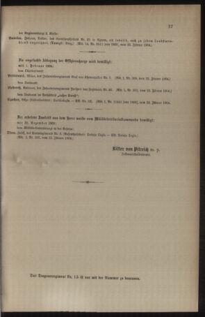 Kaiserlich-königliches Armee-Verordnungsblatt: Personal-Angelegenheiten 19040128 Seite: 7