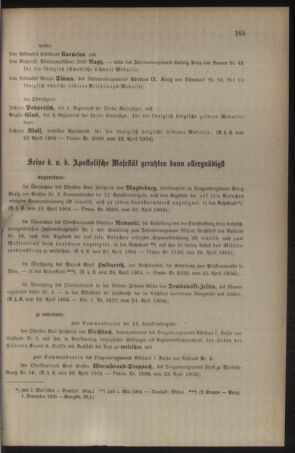 Kaiserlich-königliches Armee-Verordnungsblatt: Personal-Angelegenheiten 19040427 Seite: 7