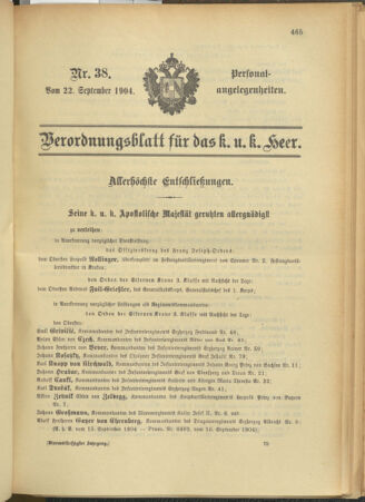 Kaiserlich-königliches Armee-Verordnungsblatt: Personal-Angelegenheiten