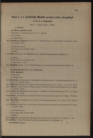 Kaiserlich-königliches Armee-Verordnungsblatt: Personal-Angelegenheiten 19041128 Seite: 15