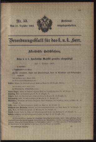 Kaiserlich-königliches Armee-Verordnungsblatt: Personal-Angelegenheiten 19041231 Seite: 1