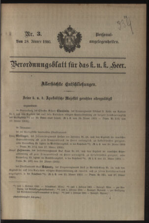 Kaiserlich-königliches Armee-Verordnungsblatt: Personal-Angelegenheiten 19050128 Seite: 1