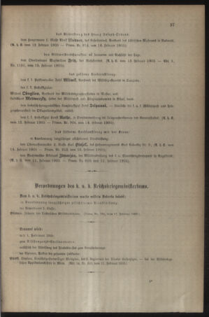 Kaiserlich-königliches Armee-Verordnungsblatt: Personal-Angelegenheiten 19050218 Seite: 3