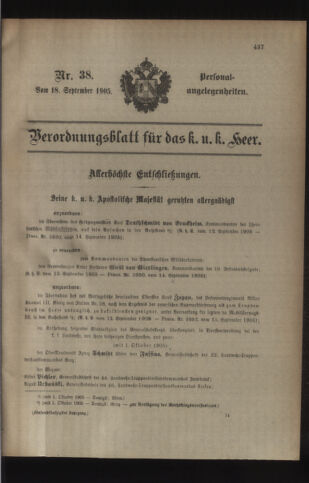 Kaiserlich-königliches Armee-Verordnungsblatt: Personal-Angelegenheiten