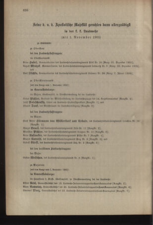 Kaiserlich-königliches Armee-Verordnungsblatt: Personal-Angelegenheiten 19051128 Seite: 6