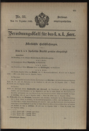 Kaiserlich-königliches Armee-Verordnungsblatt: Personal-Angelegenheiten