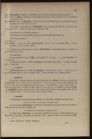 Kaiserlich-königliches Armee-Verordnungsblatt: Personal-Angelegenheiten 19061207 Seite: 3