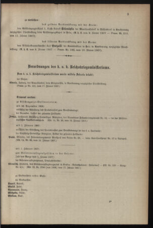 Kaiserlich-königliches Armee-Verordnungsblatt: Personal-Angelegenheiten 19070118 Seite: 3