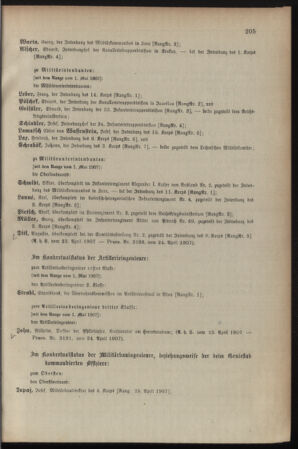 Kaiserlich-königliches Armee-Verordnungsblatt: Personal-Angelegenheiten 19070426 Seite: 61