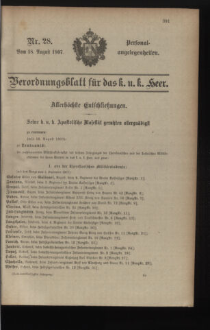 Kaiserlich-königliches Armee-Verordnungsblatt: Personal-Angelegenheiten