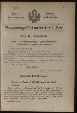 Kaiserlich-königliches Armee-Verordnungsblatt: Personal-Angelegenheiten