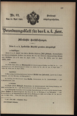 Kaiserlich-königliches Armee-Verordnungsblatt: Personal-Angelegenheiten 19080414 Seite: 25