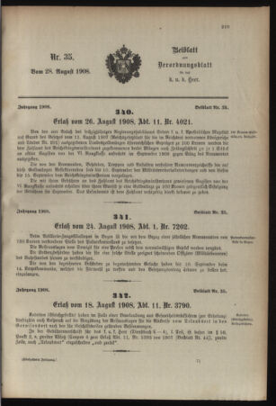 Kaiserlich-königliches Armee-Verordnungsblatt: Personal-Angelegenheiten 19080828 Seite: 11