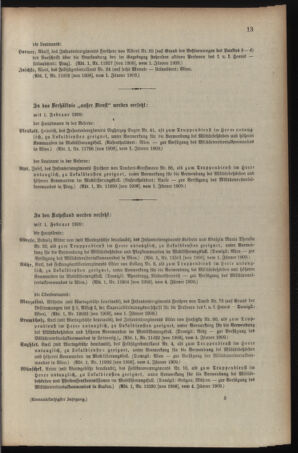 Kaiserlich-königliches Armee-Verordnungsblatt: Personal-Angelegenheiten 19090108 Seite: 13