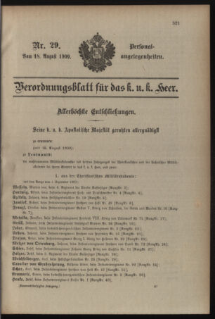 Kaiserlich-königliches Armee-Verordnungsblatt: Personal-Angelegenheiten