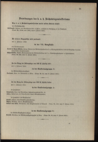 Kaiserlich-königliches Armee-Verordnungsblatt: Personal-Angelegenheiten 19100118 Seite: 11