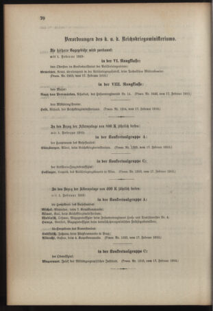 Kaiserlich-königliches Armee-Verordnungsblatt: Personal-Angelegenheiten 19100218 Seite: 6