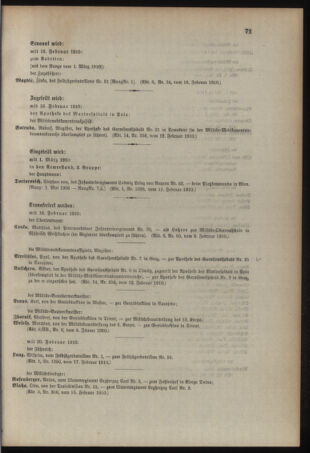 Kaiserlich-königliches Armee-Verordnungsblatt: Personal-Angelegenheiten 19100218 Seite: 7