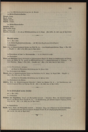 Kaiserlich-königliches Armee-Verordnungsblatt: Personal-Angelegenheiten 19100423 Seite: 11