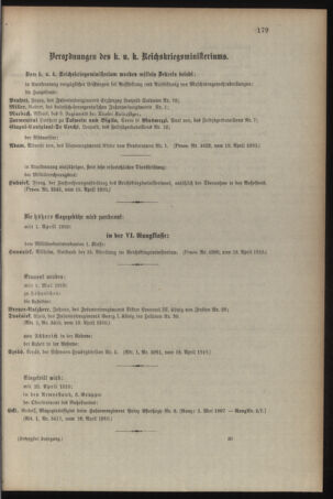 Kaiserlich-königliches Armee-Verordnungsblatt: Personal-Angelegenheiten 19100423 Seite: 9