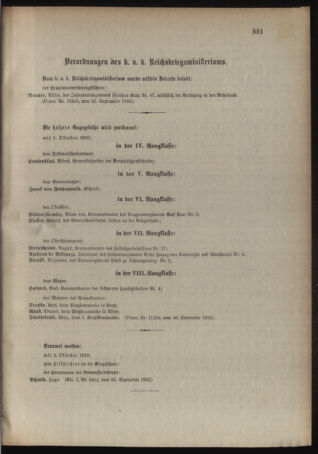 Kaiserlich-königliches Armee-Verordnungsblatt: Personal-Angelegenheiten 19100928 Seite: 7