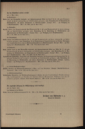 Kaiserlich-königliches Armee-Verordnungsblatt: Personal-Angelegenheiten 19110429 Seite: 17