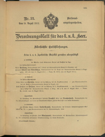 Kaiserlich-königliches Armee-Verordnungsblatt: Personal-Angelegenheiten 19110818 Seite: 15