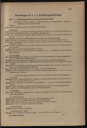 Kaiserlich-königliches Armee-Verordnungsblatt: Personal-Angelegenheiten 19110818 Seite: 19