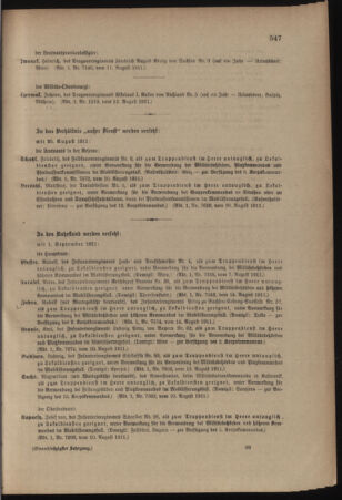 Kaiserlich-königliches Armee-Verordnungsblatt: Personal-Angelegenheiten 19110818 Seite: 23