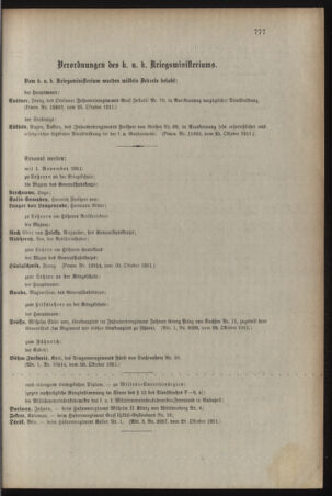 Kaiserlich-königliches Armee-Verordnungsblatt: Personal-Angelegenheiten 19111031 Seite: 113