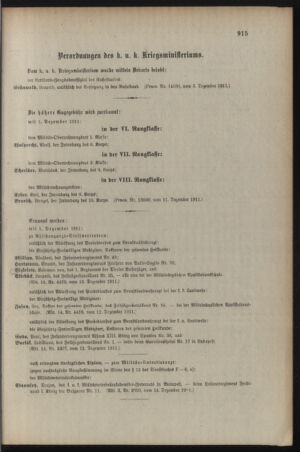 Kaiserlich-königliches Armee-Verordnungsblatt: Personal-Angelegenheiten 19111218 Seite: 5