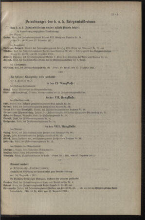 Kaiserlich-königliches Armee-Verordnungsblatt: Personal-Angelegenheiten 19111230 Seite: 175